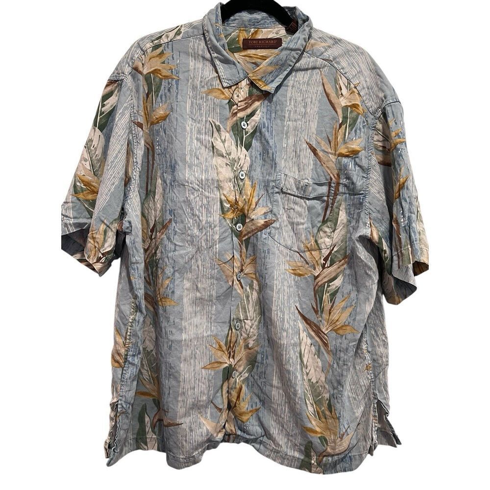 TORI RICHARD Silk Linen Blend HAWAIIAN SHIRTS‎ Honolulu 2XL